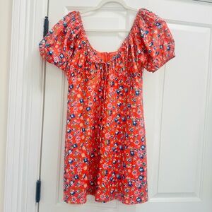 WAYF Floral Puff Sleeve Dress